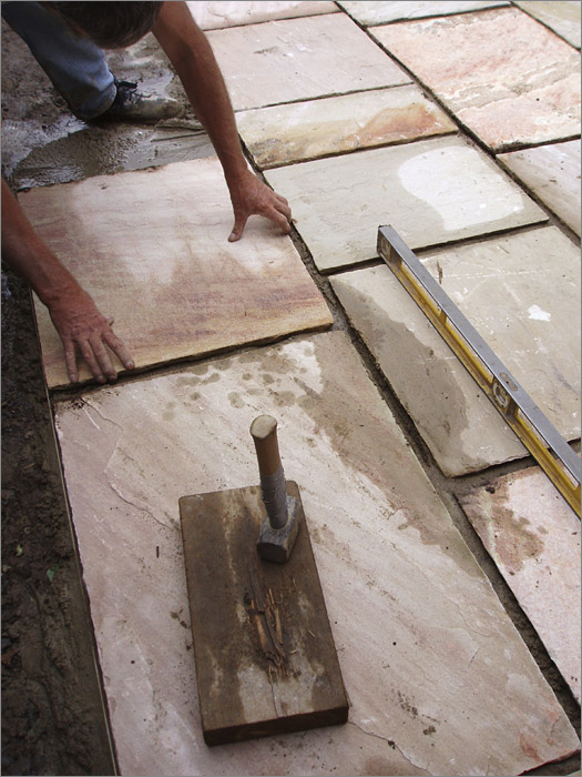 sandsteinplatten verlegen splitt builddirect zement oder sandstein