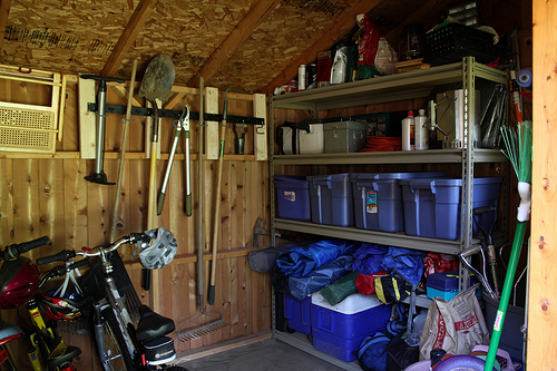 Organized de-cluttered shed