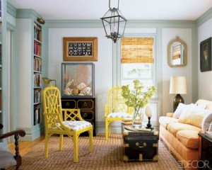 elle decor1 300x240 Art Inspired Blue and Yellow Interior Design