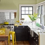 Kitchen color yellow red accents