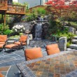 Slate pavers and patio furniture