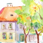 old house trees watercolor thumb