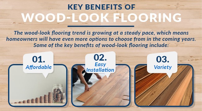 key benefits of wood looking flooring graphic