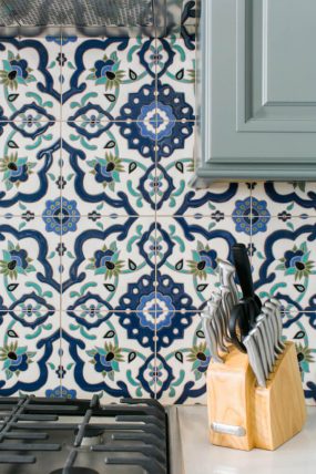 hand-painted glazed ceramic tiles