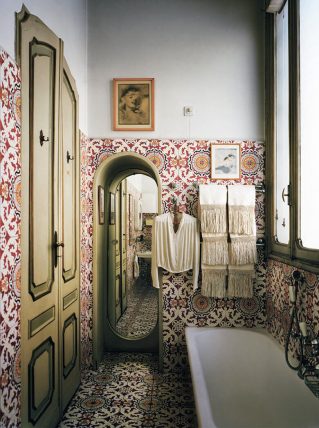 hand-painted glazed ceramic tiles