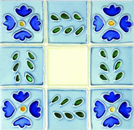 hand-painted glazed ceramic tiles