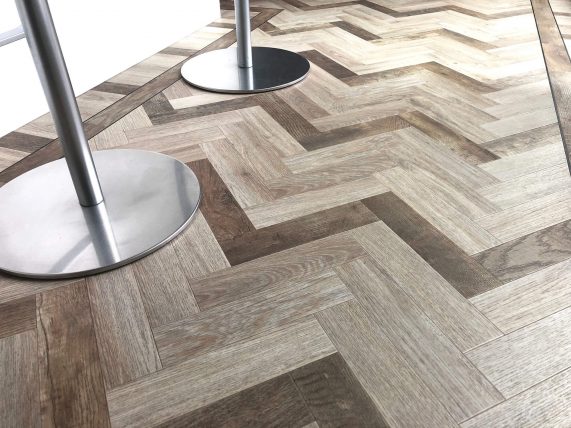 herringbone tile floor