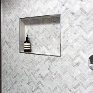 herringbone tile wall